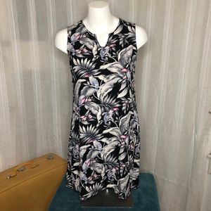 80s 90s Vintage Floral / Bird Print Dress